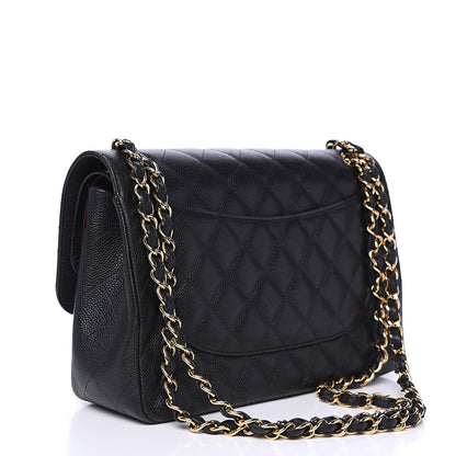 Chanel Caviar Quilted Jumbo Double Flap Black 2 of 13
