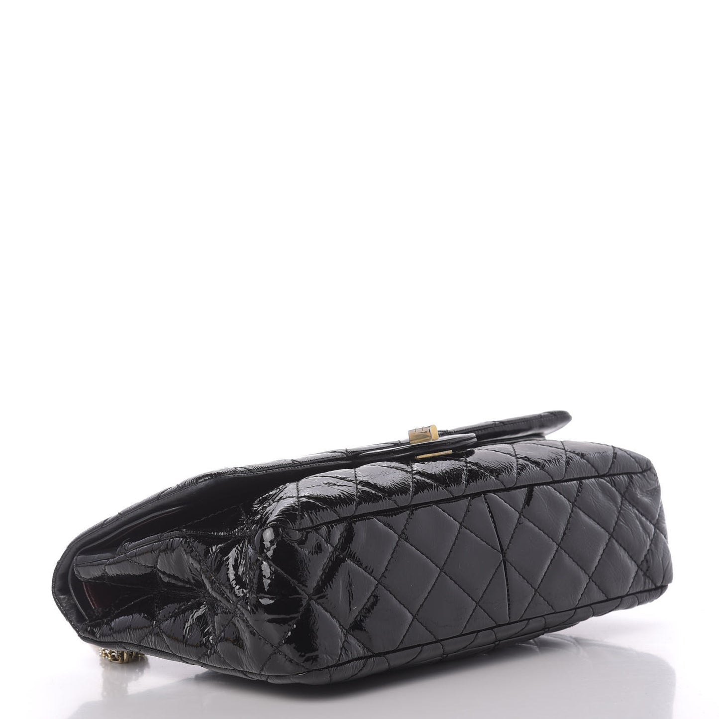 Distressed Patent Quilted 2.55 Reissue 227 Flap Black
