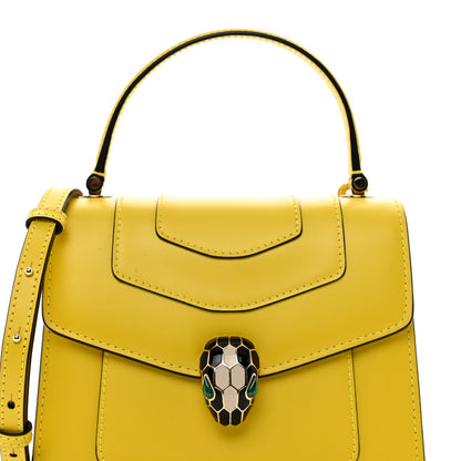 Bulgari Calfskin Serpenti Forever Top Handle Yellow 5 of 9