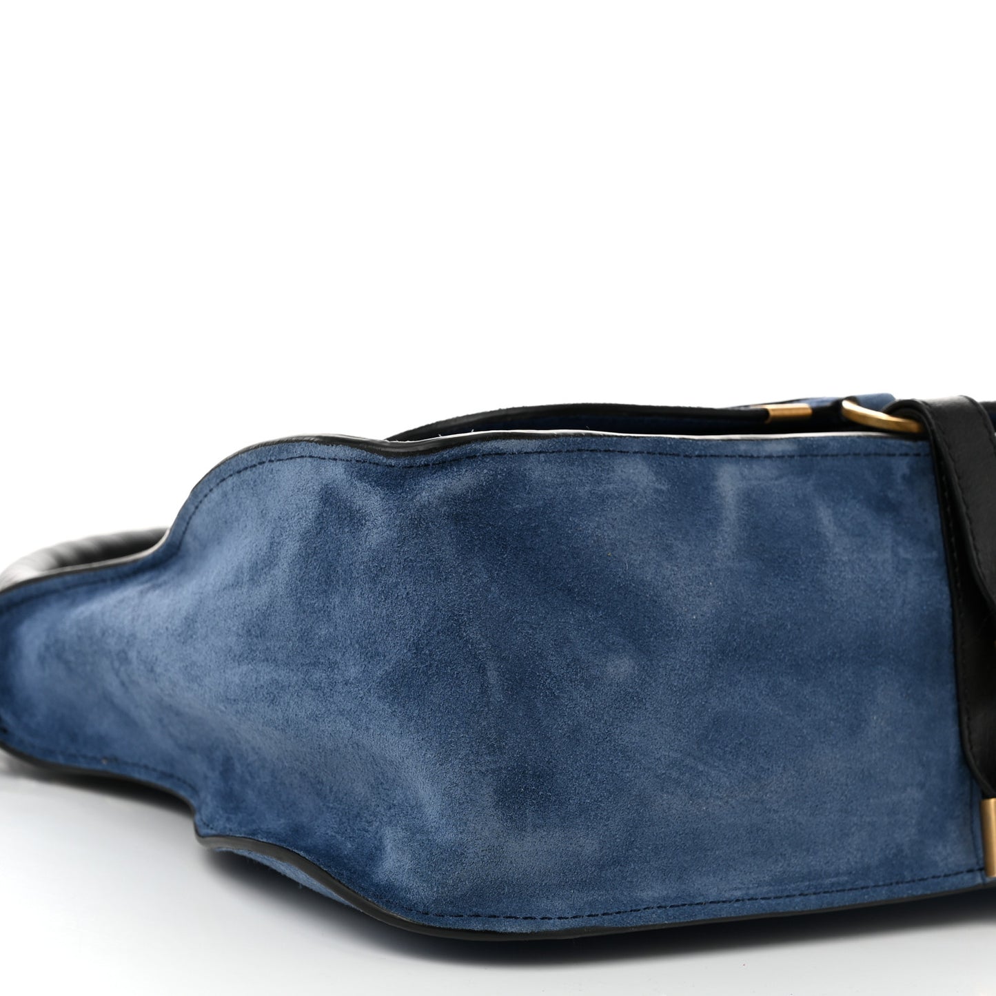 Suede Calfskin Braided Medium Marcie Double Carry Deep Denim