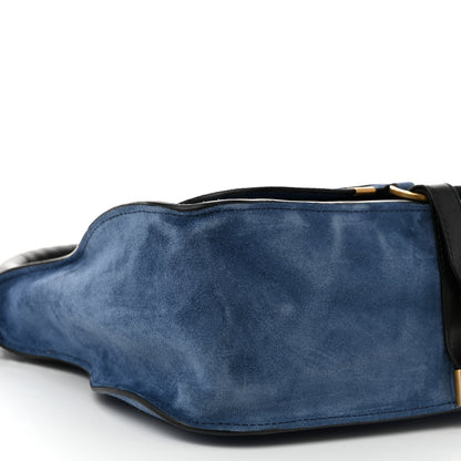 Chloe Suede Calfskin Braided Medium Marcie Double Carry Deep Denim 9 of 10