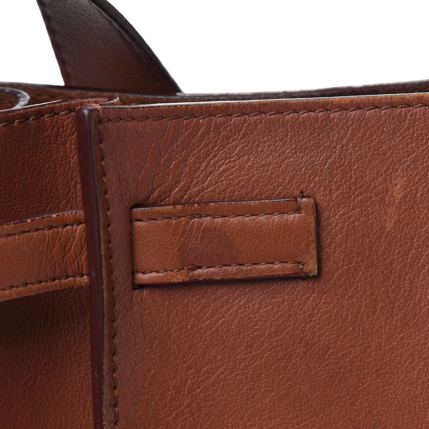Smooth Calfskin Long Strap Big Bucket Bag Tan