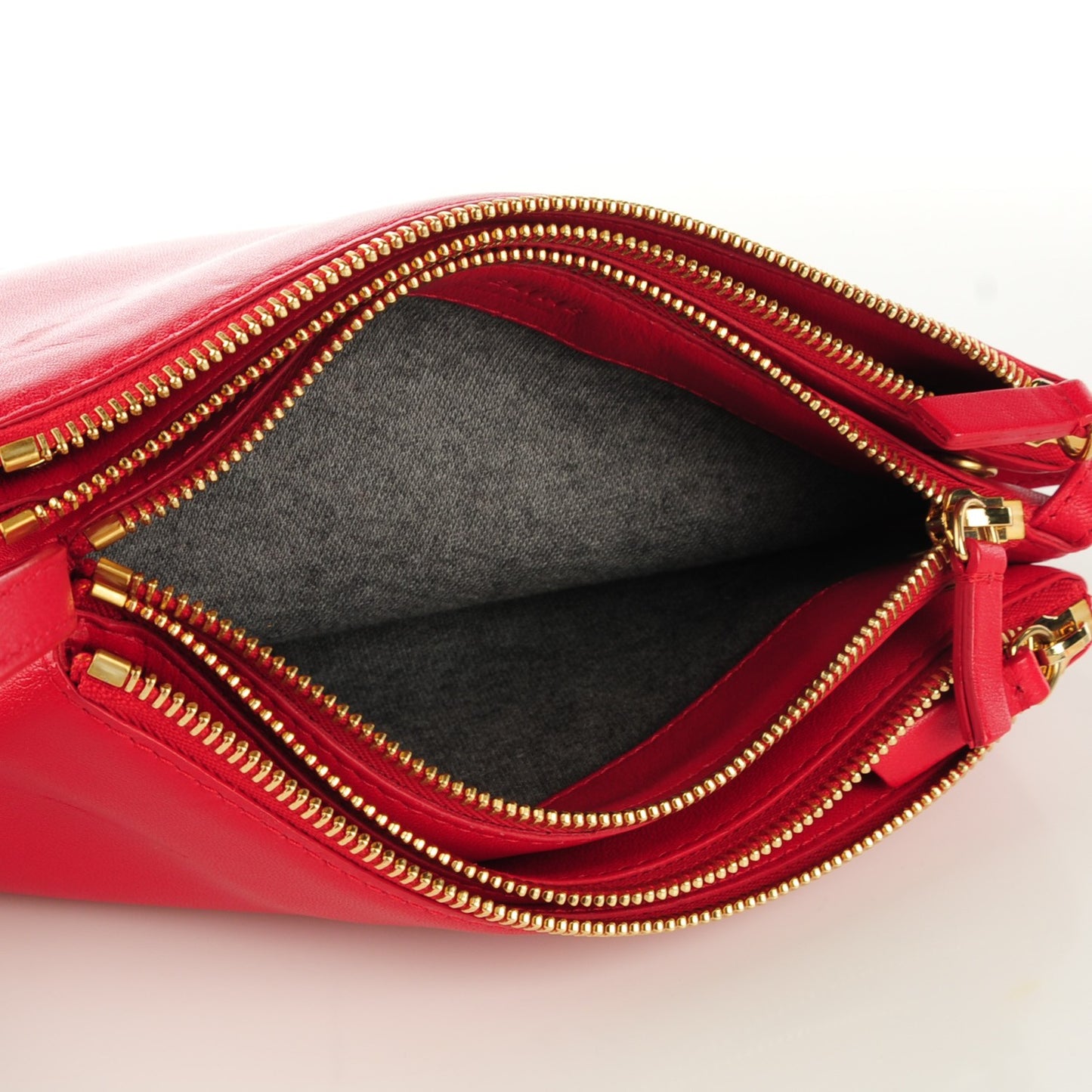 Lambskin Small Trio Crossbody Bag Red