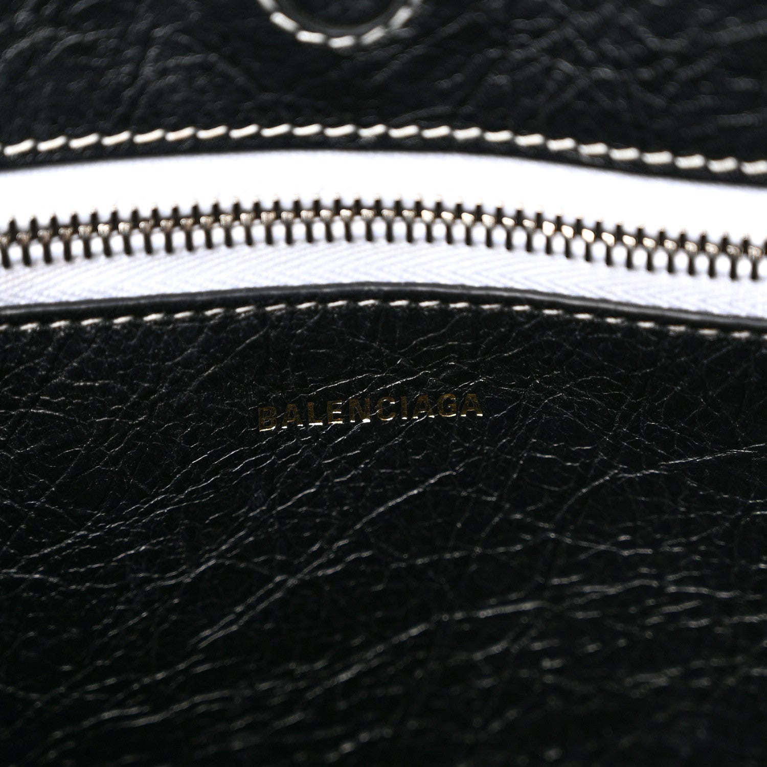 Balenciaga Agneau Arena Striped Patchwork Small Barbes East West Shopper Black White 5 of 9