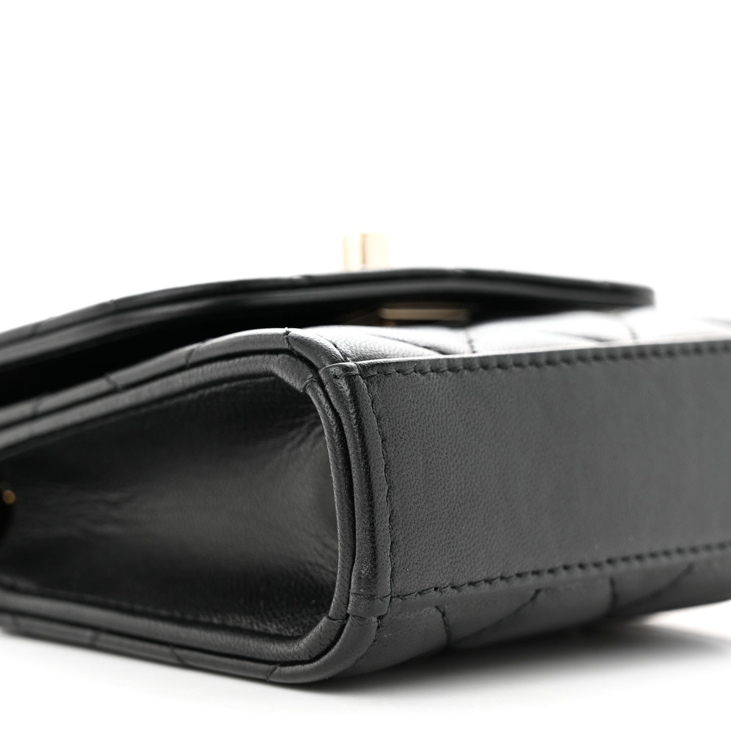 Lambskin Quilted Mini Trendy CC Chain Wallet Black