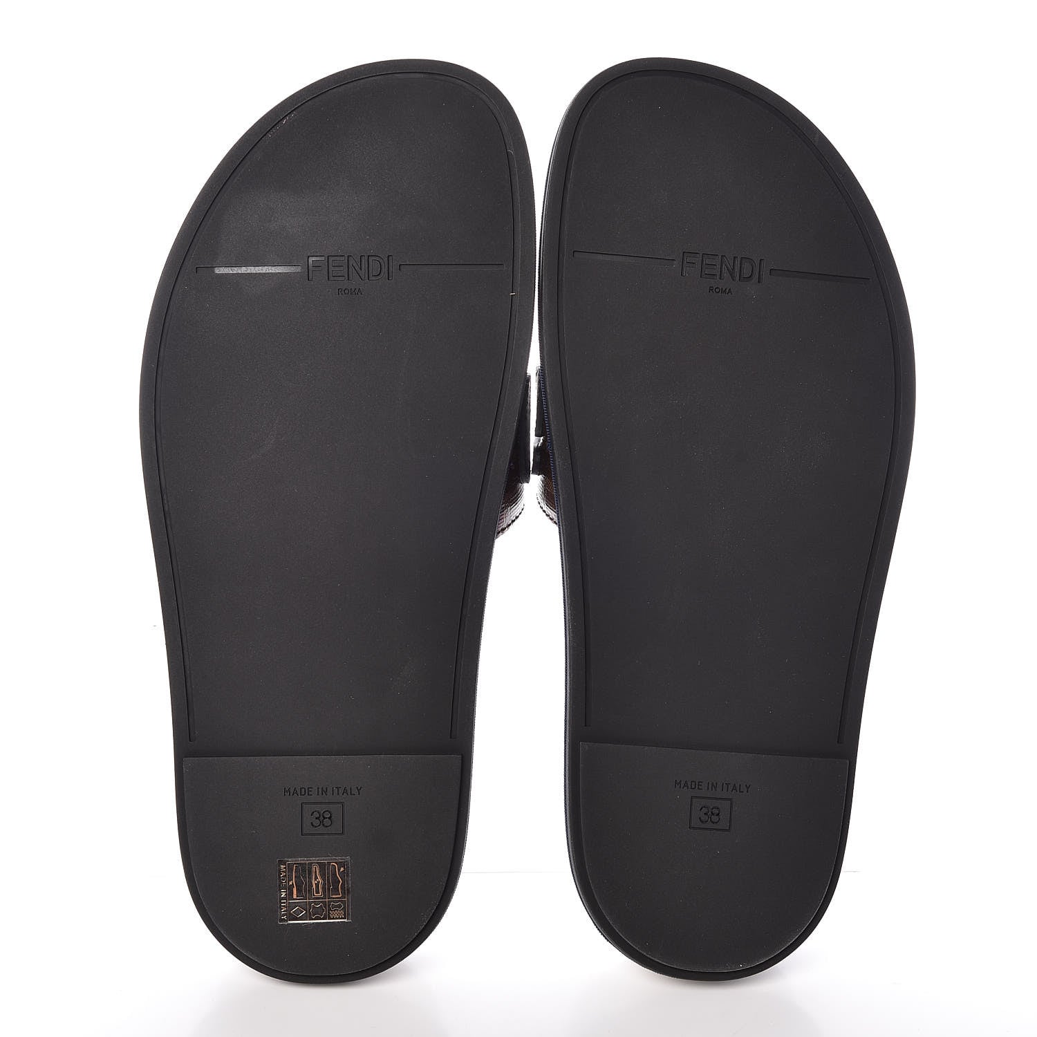 Fendi X FILA Glazed Fabric Calfskin FF 1974 Mania Slide Sandals 38 Mogano Panna Blueberry Caipiroska 8 of 10