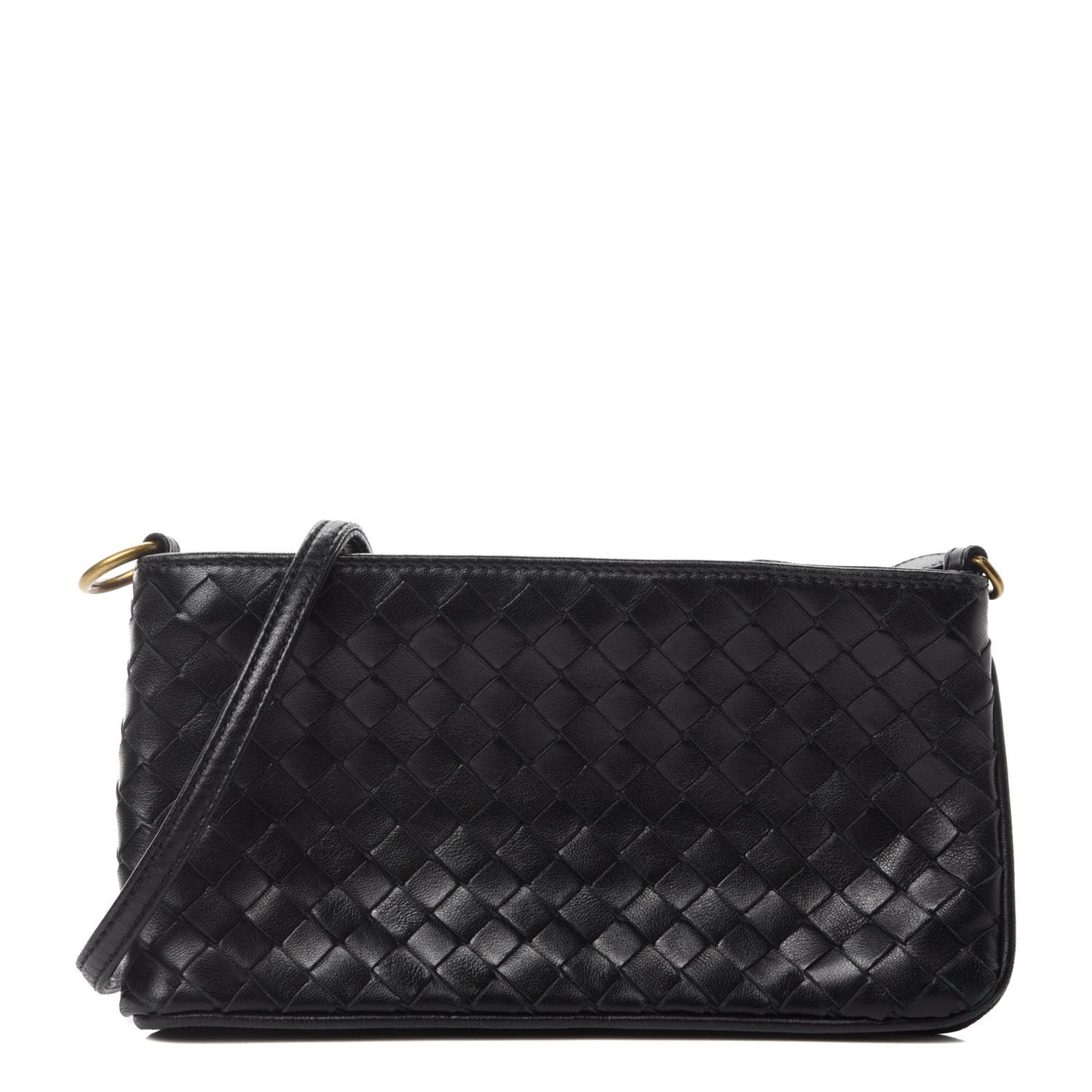 Nappa Intrecciato Convertible Clutch Black