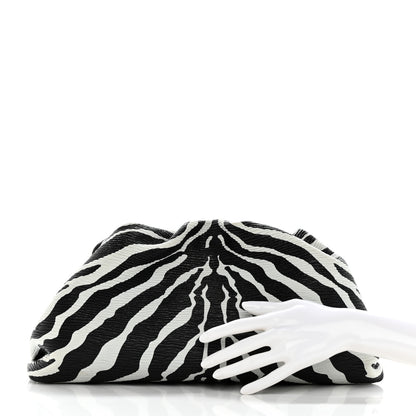 Bottega Veneta Nappa Zebra Print The Pouch Oversized Clutch White Black 2 of 8