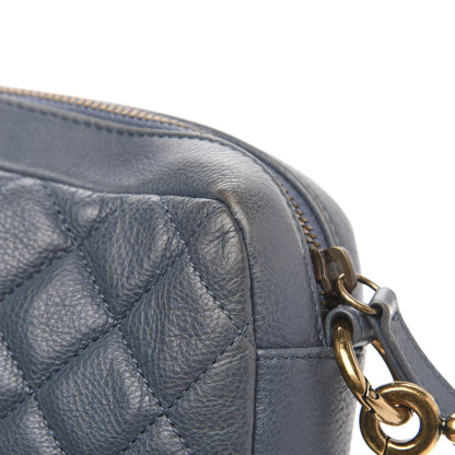 Chanel Calfskin Quilted Small CC Crown Camera Case Blue 11 of 13