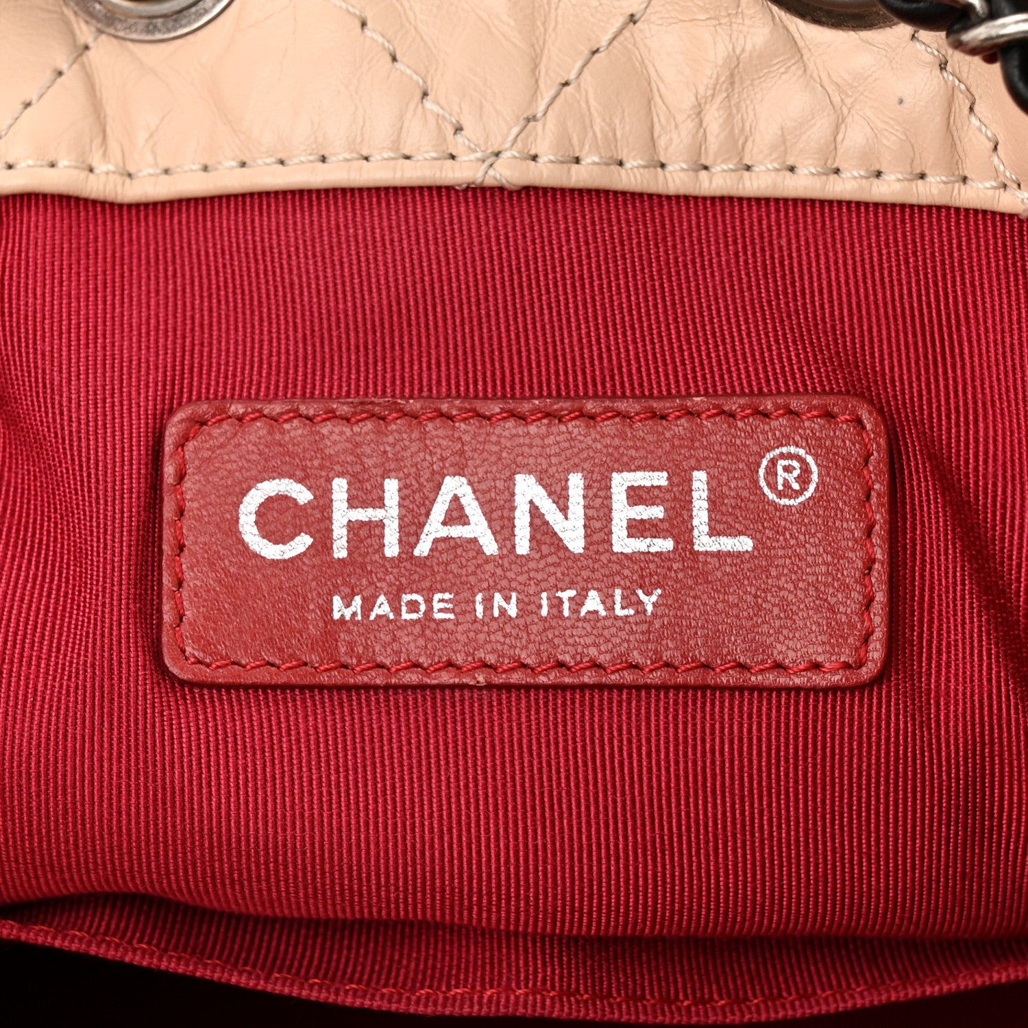 Chanel Aged Calfskin Quilted Small Gabrielle Backpack Beige Black 6 of 11