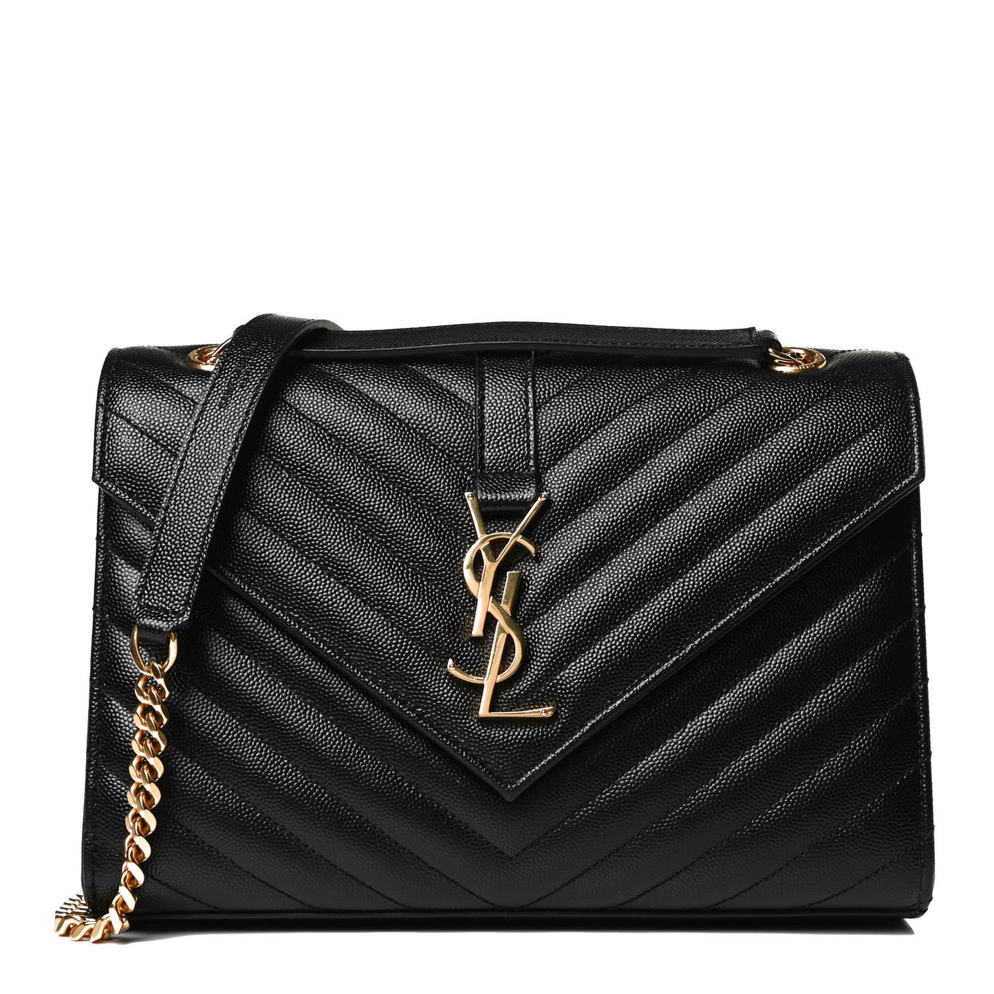 Grain De Poudre Matelasse Chevron Medium Monogram Satchel Black
