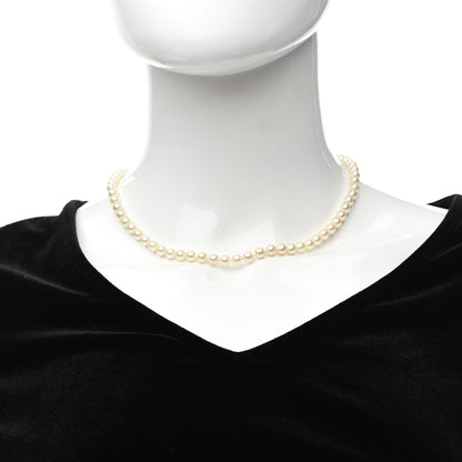 Mikimoto 18K Yellow Gold Akoya Pearl 6.5-7mm Strand Necklace 15.5" 2 of 5