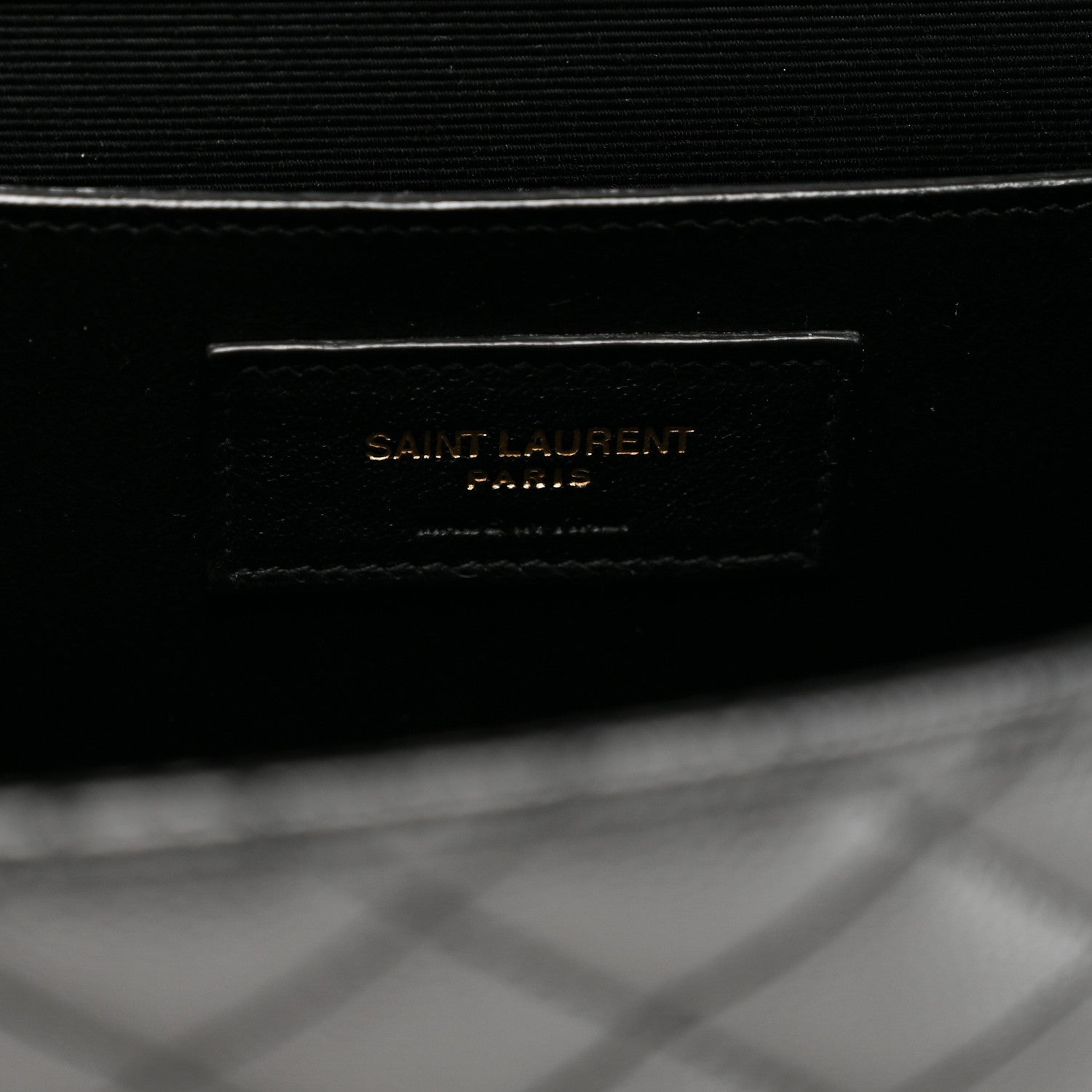 Saint Laurent Grain De Poudre Textured Mixed Matelasse Triquilt Medium Monogram Satchel Black 7 of 11
