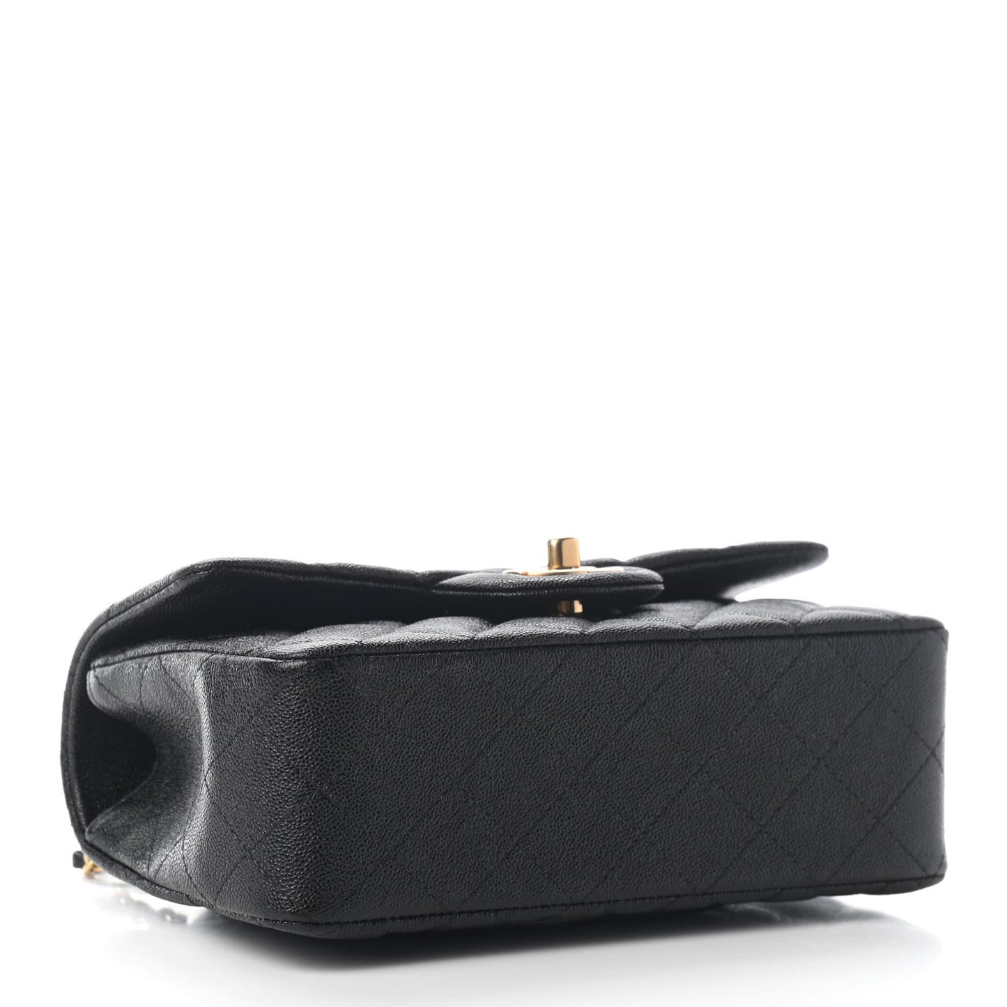 Caviar Quilted Mini Top Handle Rectangular Flap Black