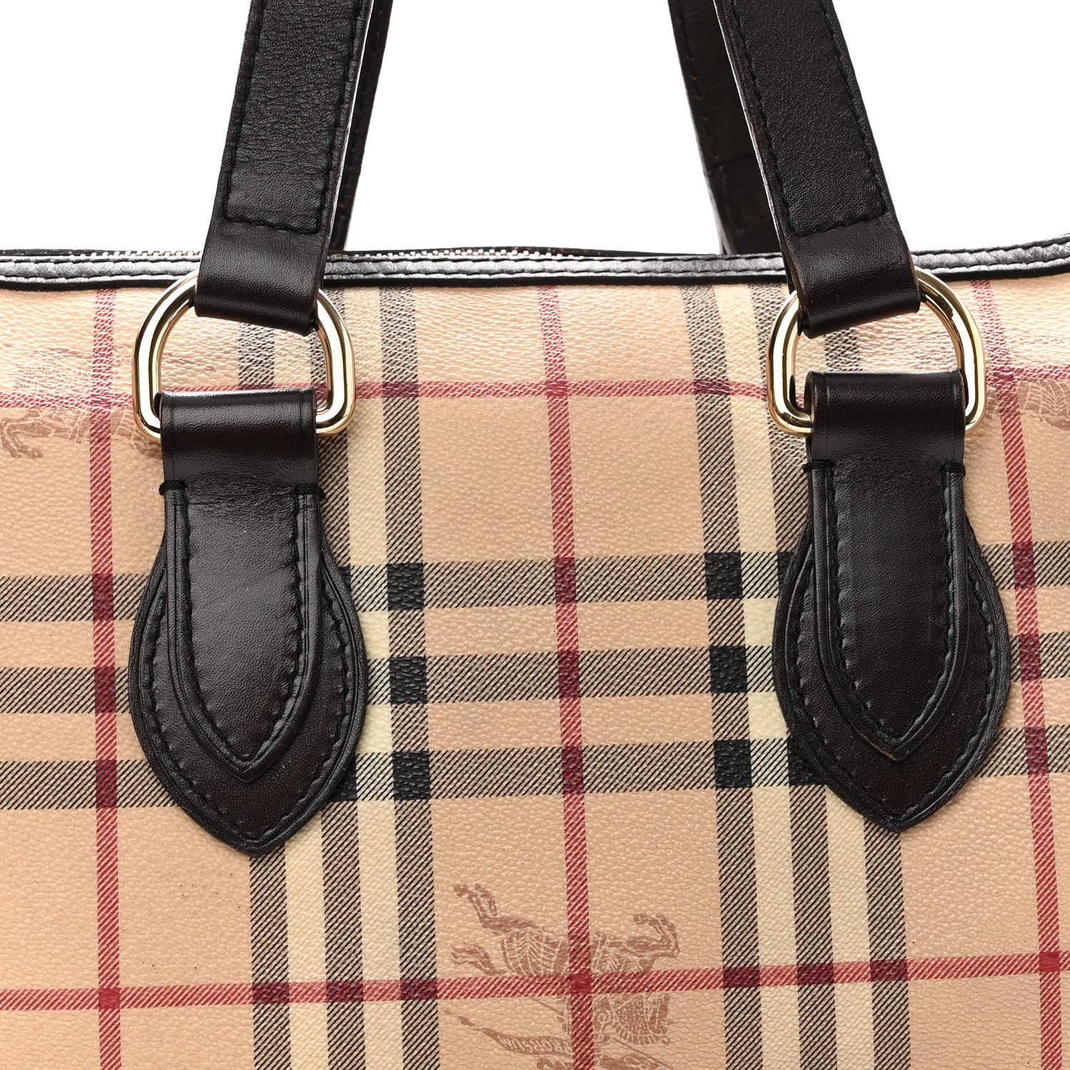 Burberry Haymarket Check Small Chester Bowling Bag Chocolate 8 of 12