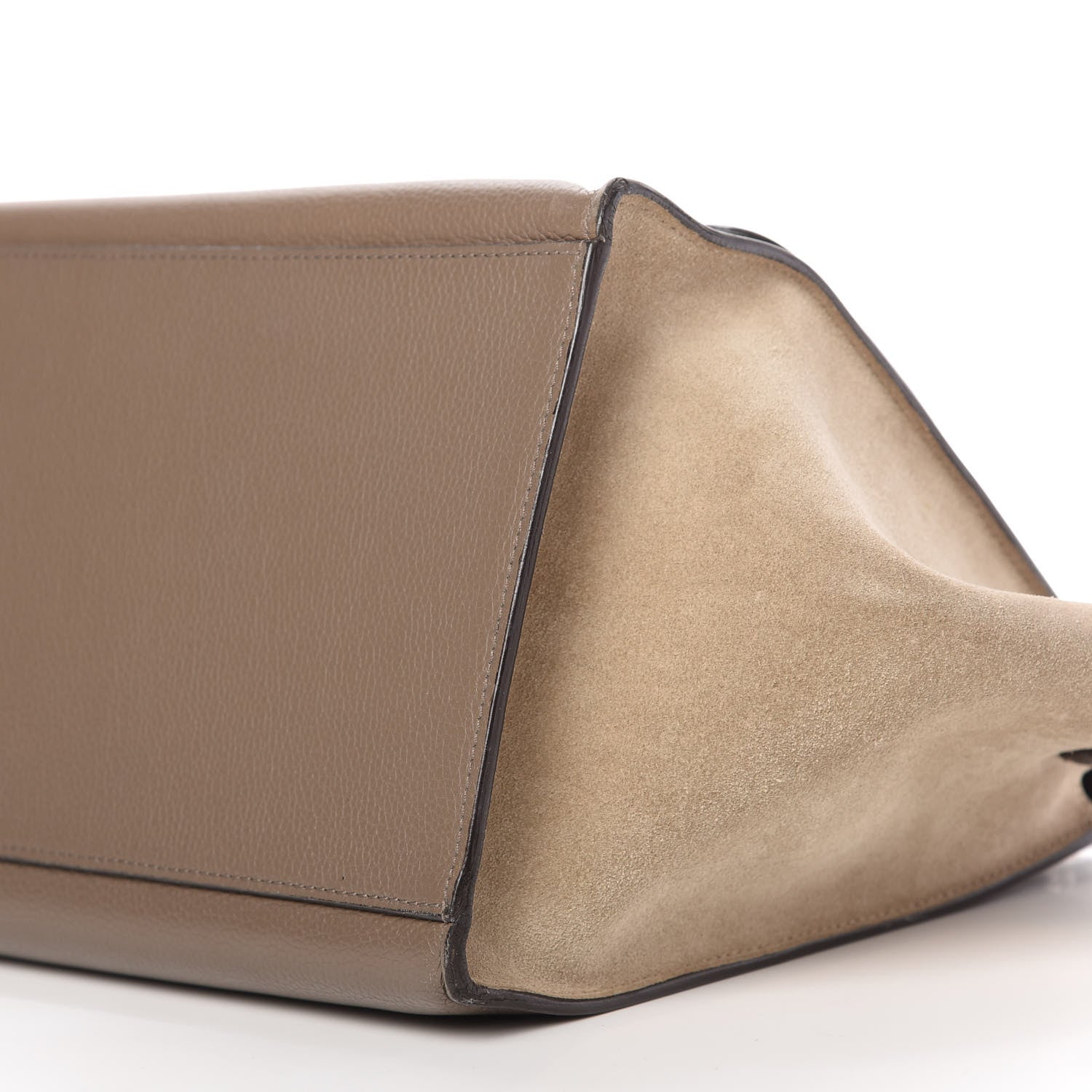 Celine Drummed Calfskin Suede Medium Trapeze Souris 7 of 9
