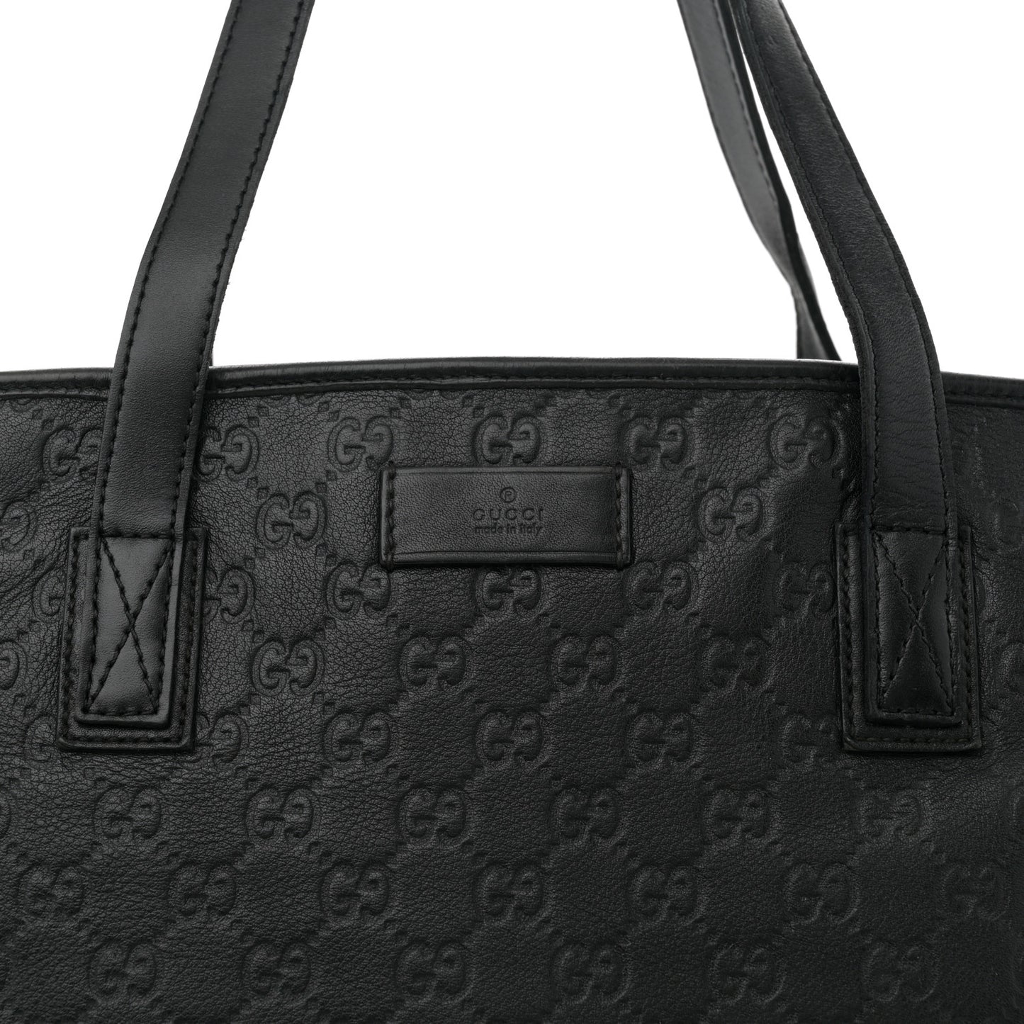 Guccissima Medium Zippered Shopping Tote Black