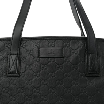 Gucci Guccissima Medium Zippered Shopping Tote Black 8 of 12