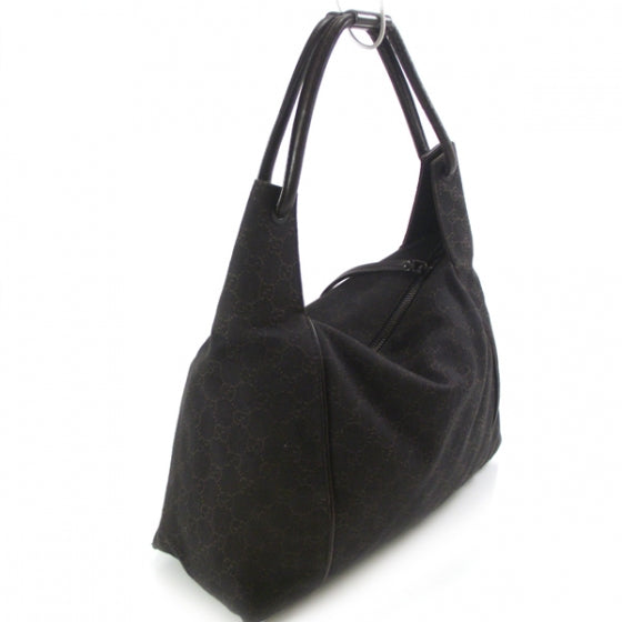 Canvas Monogram Shoulder Bag Brown