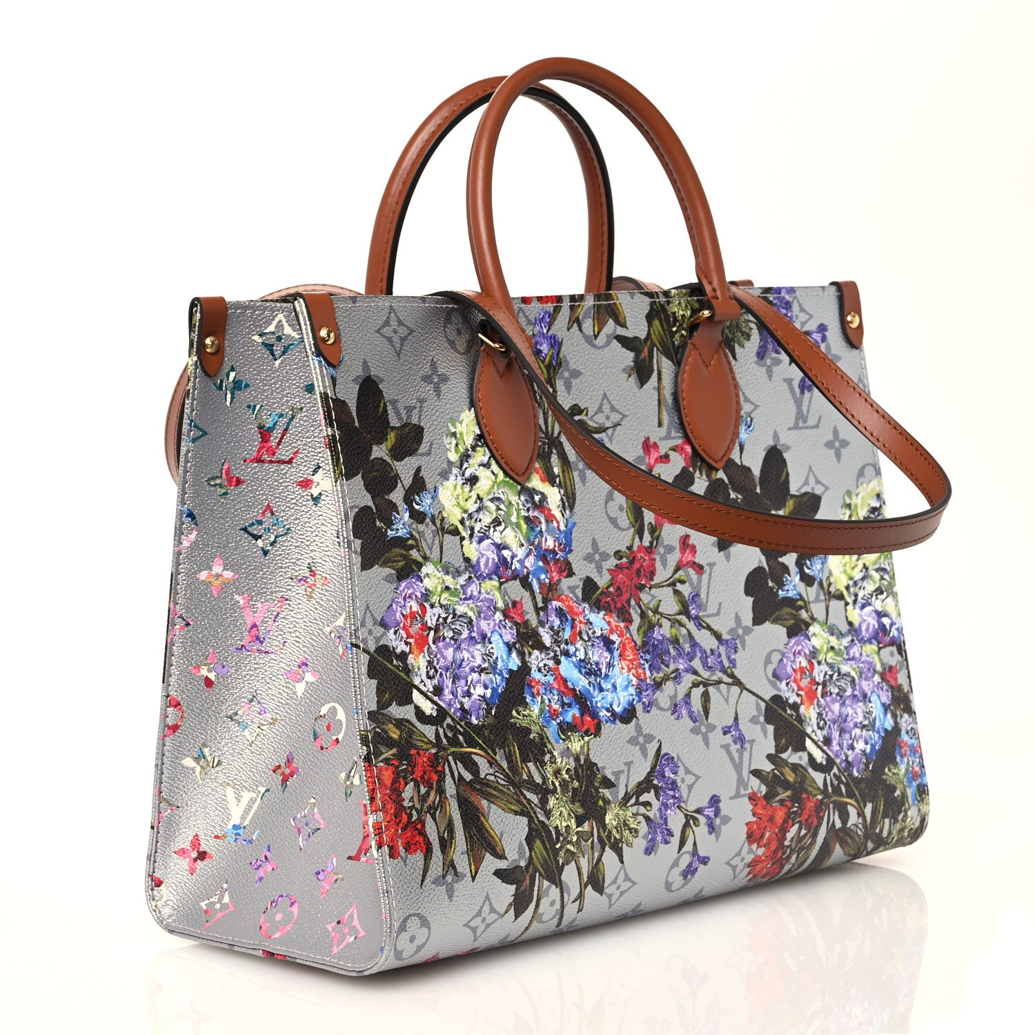 Louis Vuitton Metallic Monogram LV Garden OnTheGo MM Silver 3 of 9