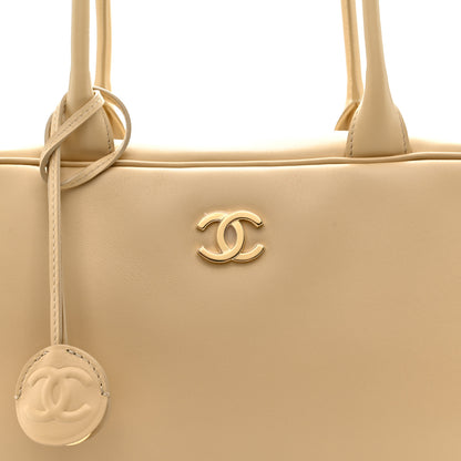 Chanel Calfskin Large Bowling Bag Beige 8 of 11