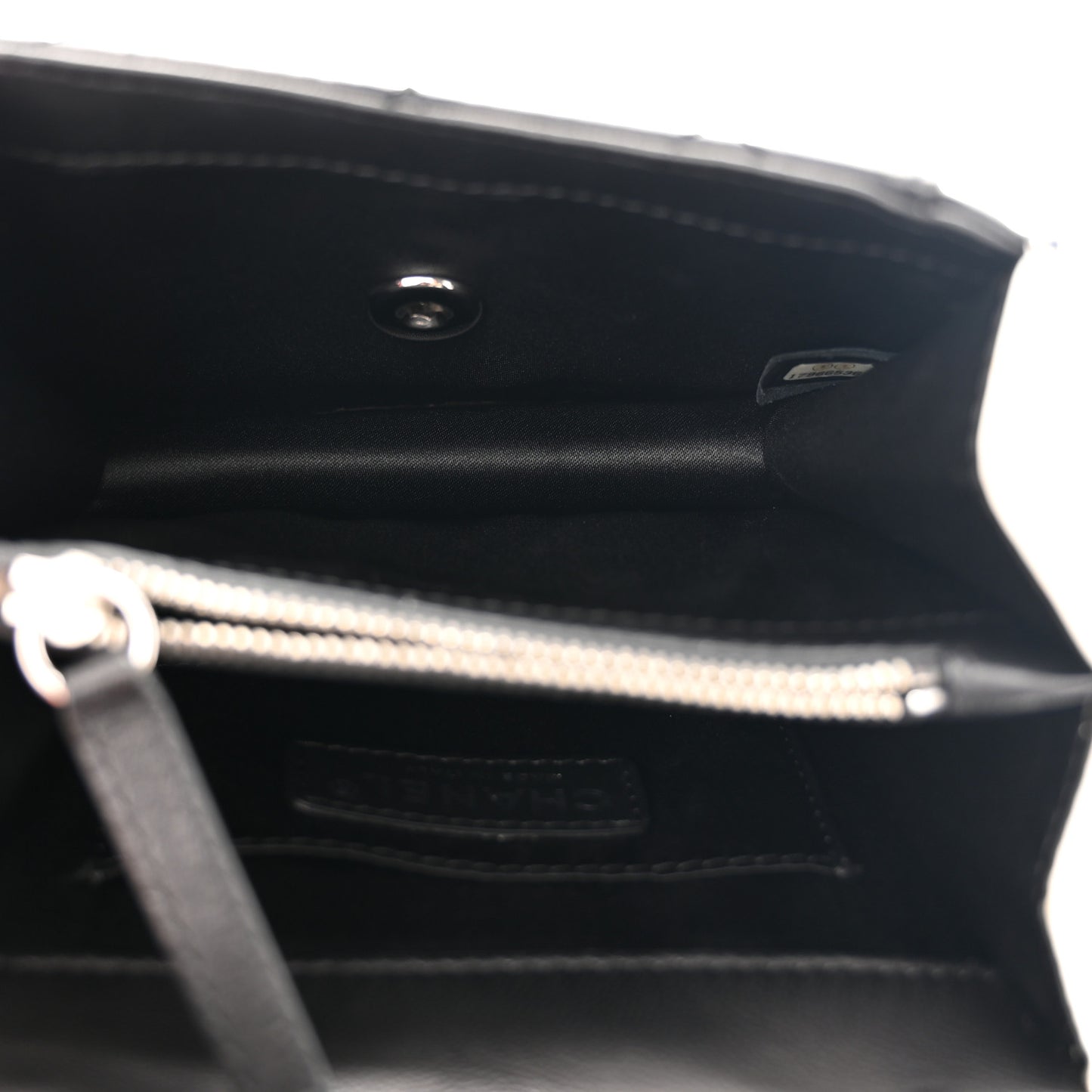 Lambskin Quilted Mini Graphic Flap Bag Black White