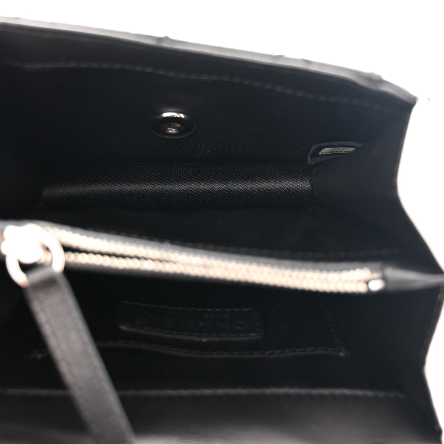 Chanel Lambskin Quilted Mini Graphic Flap Bag Black White 4 of 9