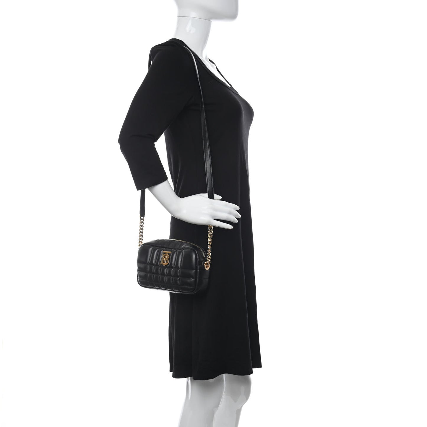 Lambskin Quilted Mini Lola Camera Bag Black