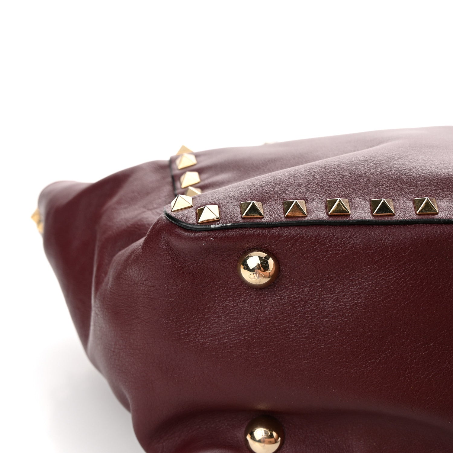 Valentino Garavani Vitello Small Rockstud Tote Rubin 12 of 14