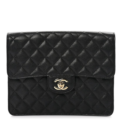 Chanel Caviar Quilted Square Flap Clutch Black 1 of 10