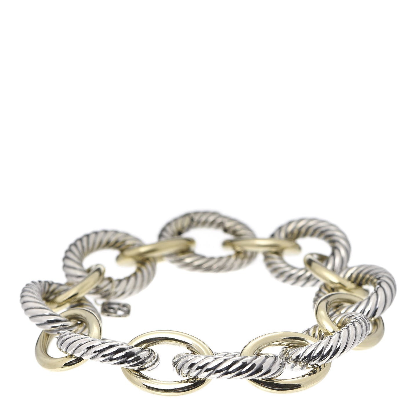 Sterling Silver 18K Yellow Gold 17mm Extra Large Oval Link Bracelet