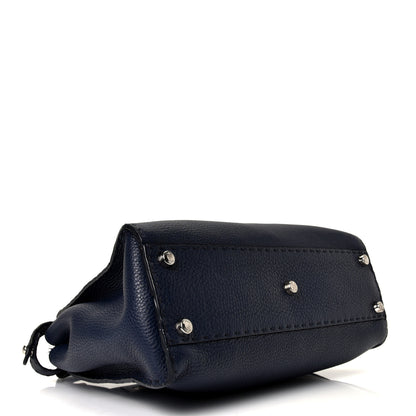 Fendi Cuoio Romano Selleria Medium Peekaboo Iconic Satchel Blue Notte 3 of 4