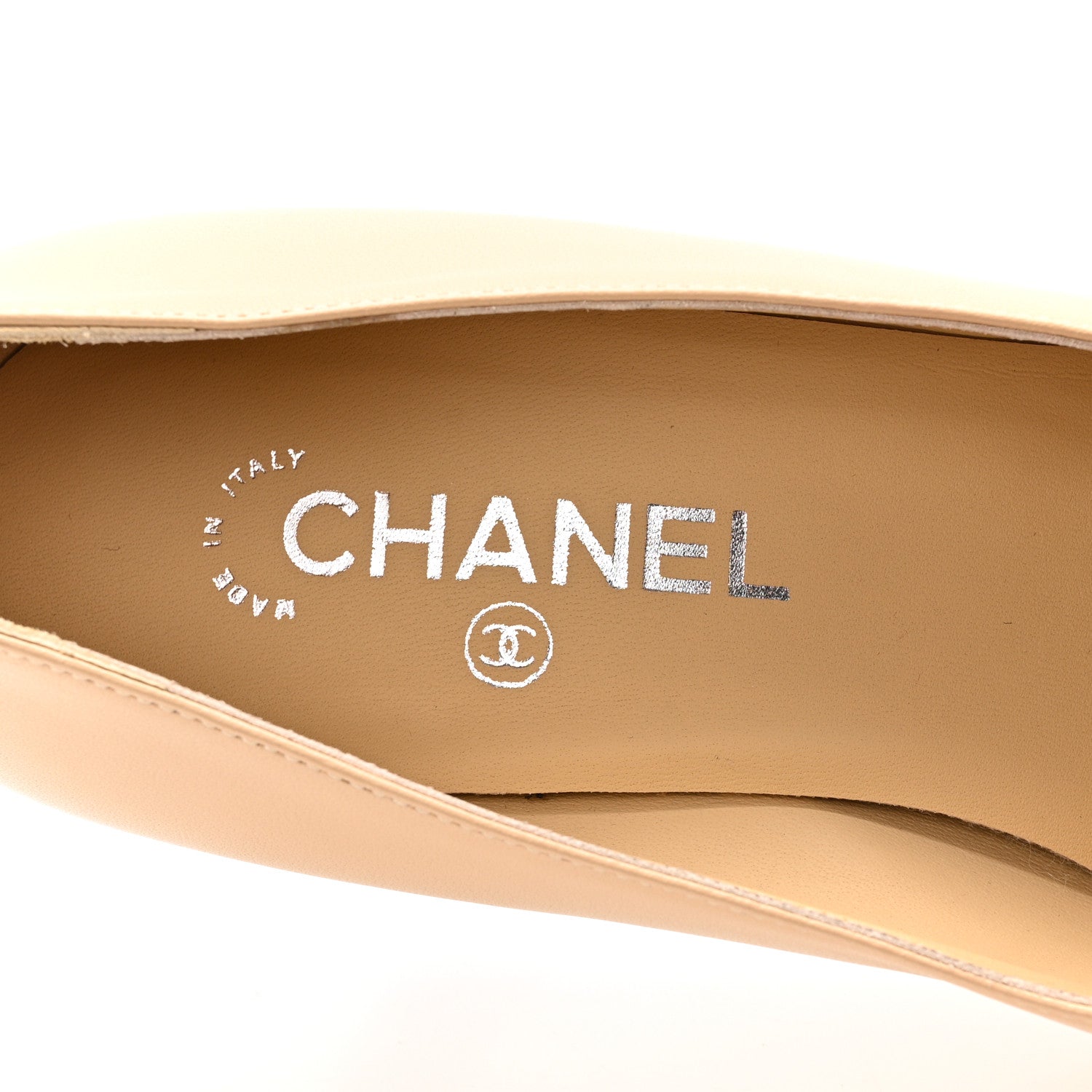 Chanel Lambskin Grosgrain Cap Toe Pumps 40 Beige Black 7 of 11