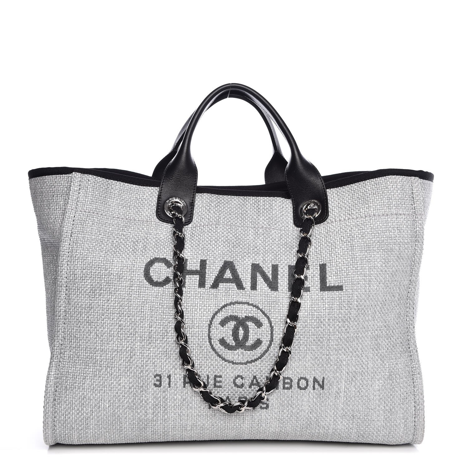 Chanel Canvas Large Deauville Tote Grey 1 of 7