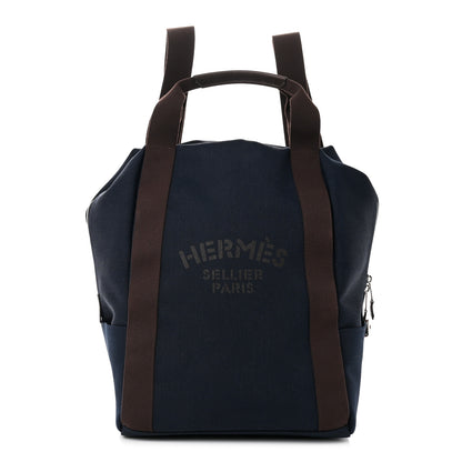 Hermes Toile Groom School Backpack Bleu Navy Feu 1 of 9