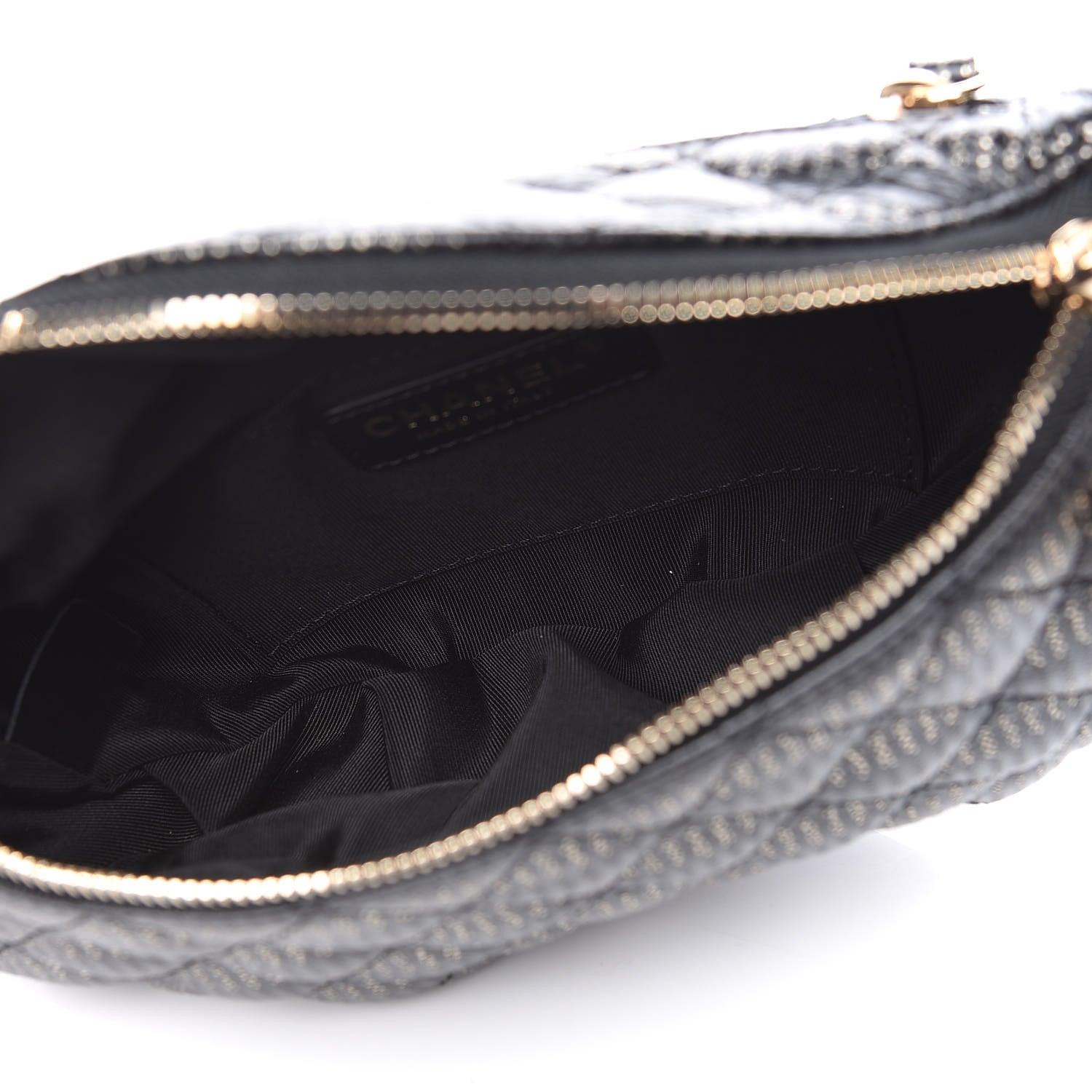 Chanel Caviar Quilted Waist Bag Black Gold 5 of 10