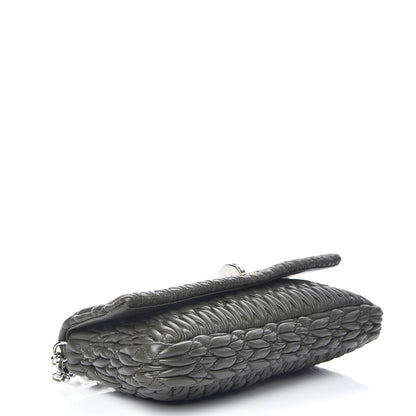 Miu Miu Nappa Matelasse Crystal Flap Clutch Dark Green 4 of 9