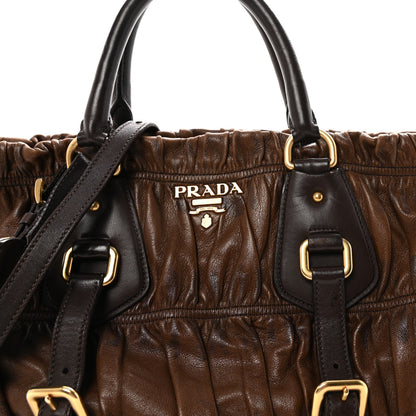 Prada Nappa Gaufre Shopping Satchel Noce 7 of 9