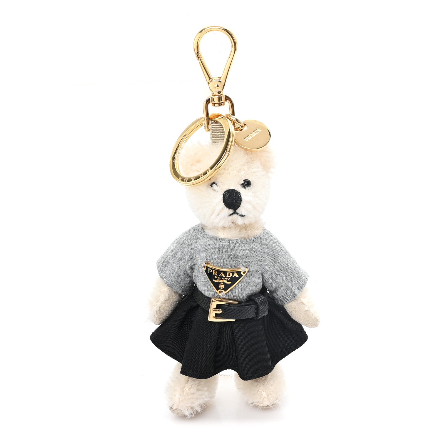 Prada Mohair Teddy Bear Keychain Charm White 1 of 3