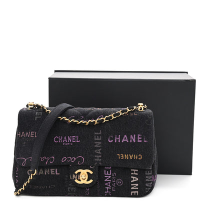 Chanel Denim Quilted Denim Mood Large Flap Black Multicolor 11 of 11