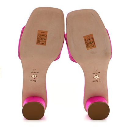 Christian Dior Satin Dioriviera Embroidered Dway 35mm Slide Sandals 40 Rani Pink 6 of 10