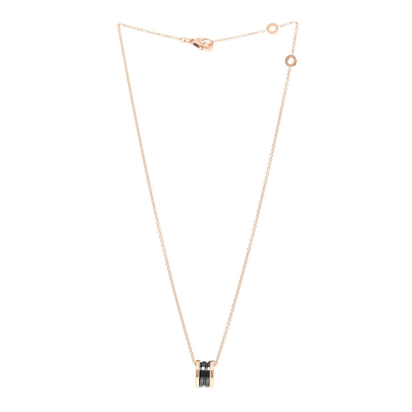 18K Rose Gold Black Ceramic B.Zero1 Pendant Necklace