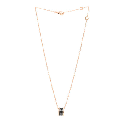 Bulgari 18K Rose Gold Black Ceramic B.Zero1 Pendant Necklace 3 of 6