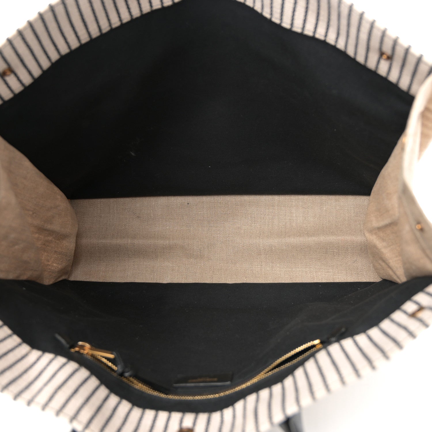 Saint Laurent Embroidered Cotton Linen Rive Gauche Noe Tote Natural Black 5 of 14