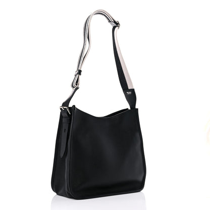 Prada Vitello Daino Soft Hobo Messenger Bag Black 3 of 10