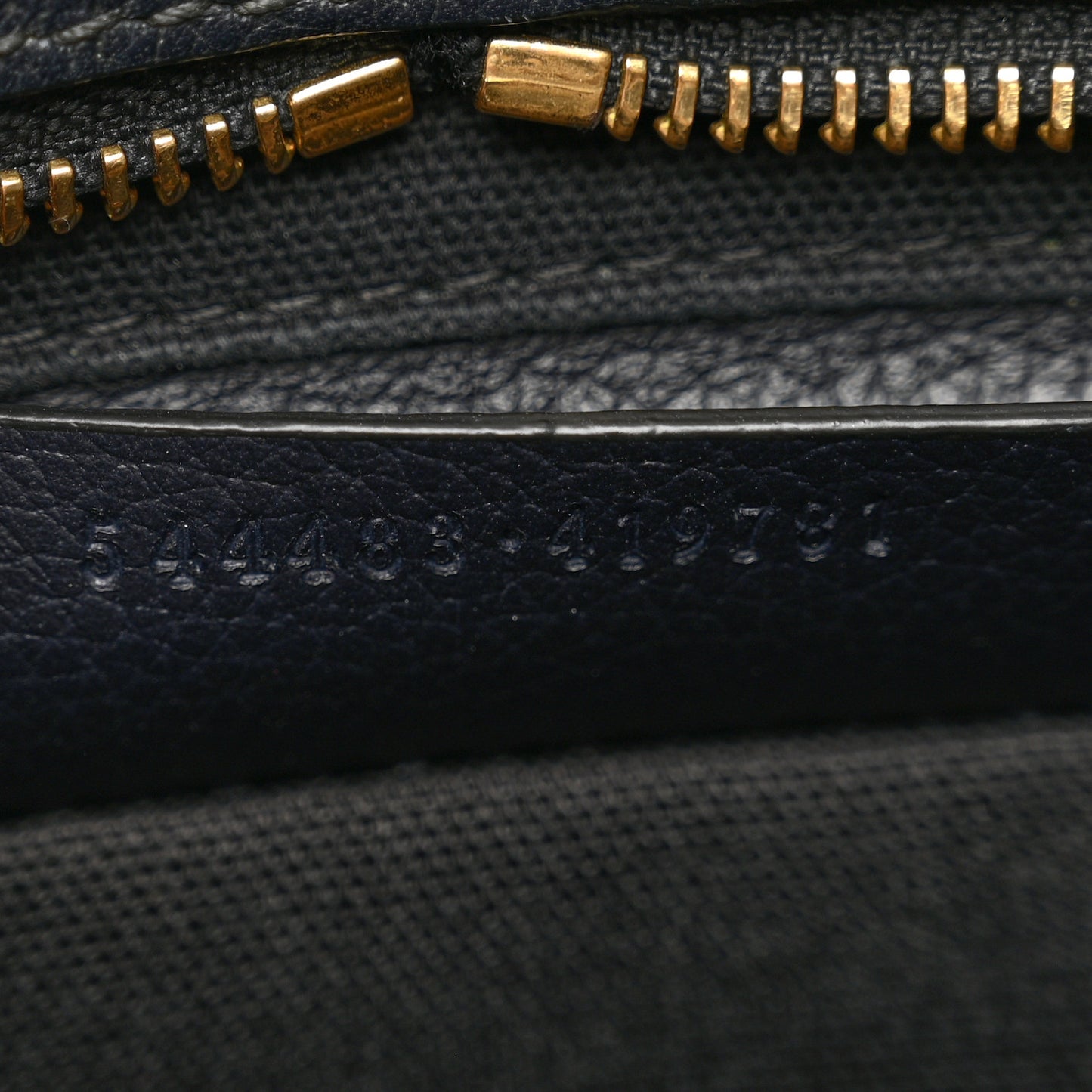 Pebbled Calfskin Mini Skull Padlock Zip Around Tote Navy