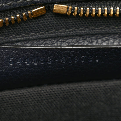 Alexander McQueen Pebbled Calfskin Mini Skull Padlock Zip Around Tote Navy 7 of 10