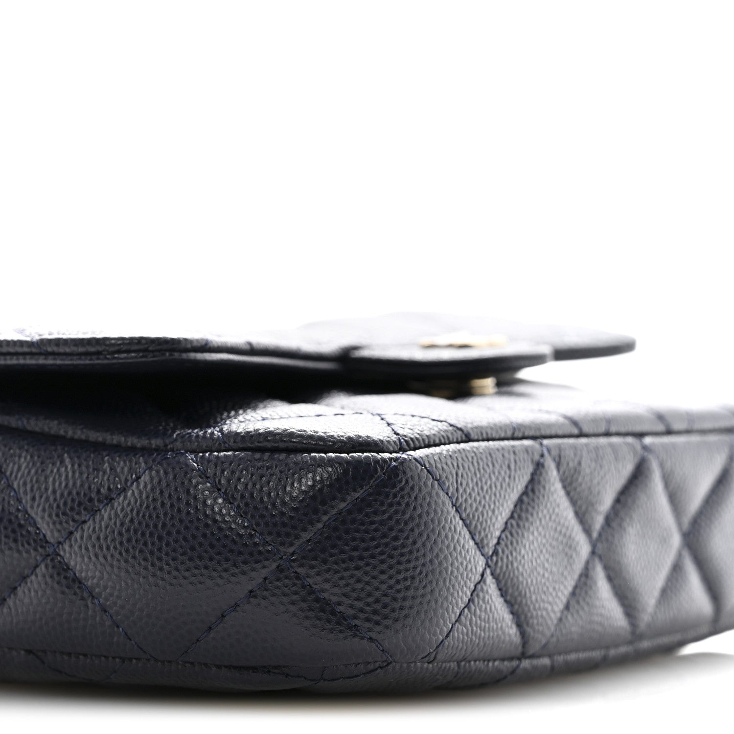 Chanel Caviar Quilted Flap Phone Holder With Chain Navy 11 of 13