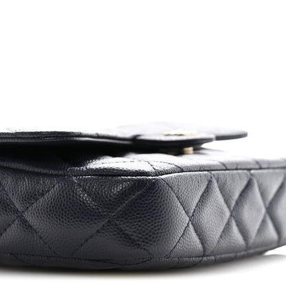 Chanel Caviar Quilted Flap Phone Holder With Chain Navy 11 of 13
