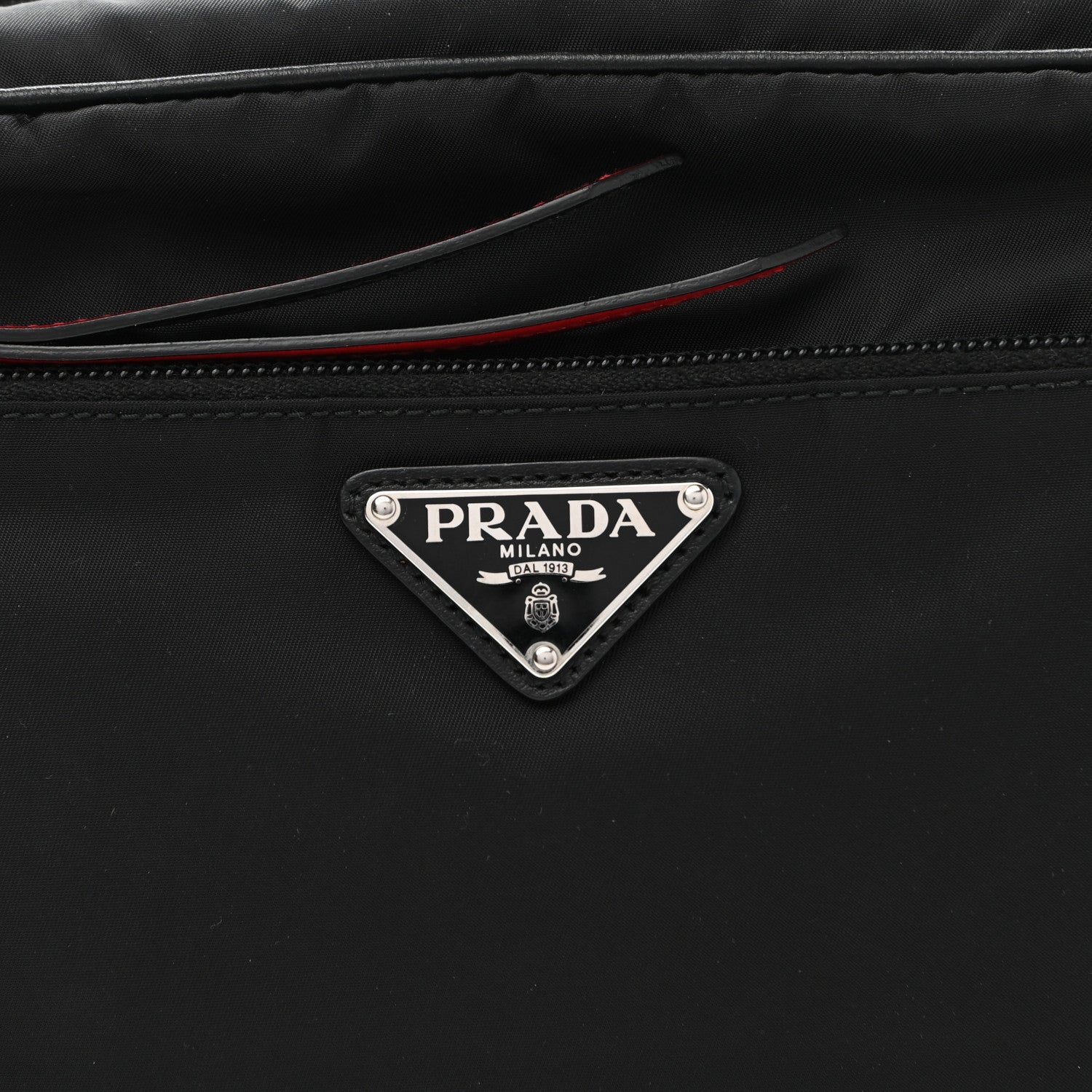 Prada Tessuto Nylon Studded New Vela Shoulder Bag Black Fuoco 8 of 10